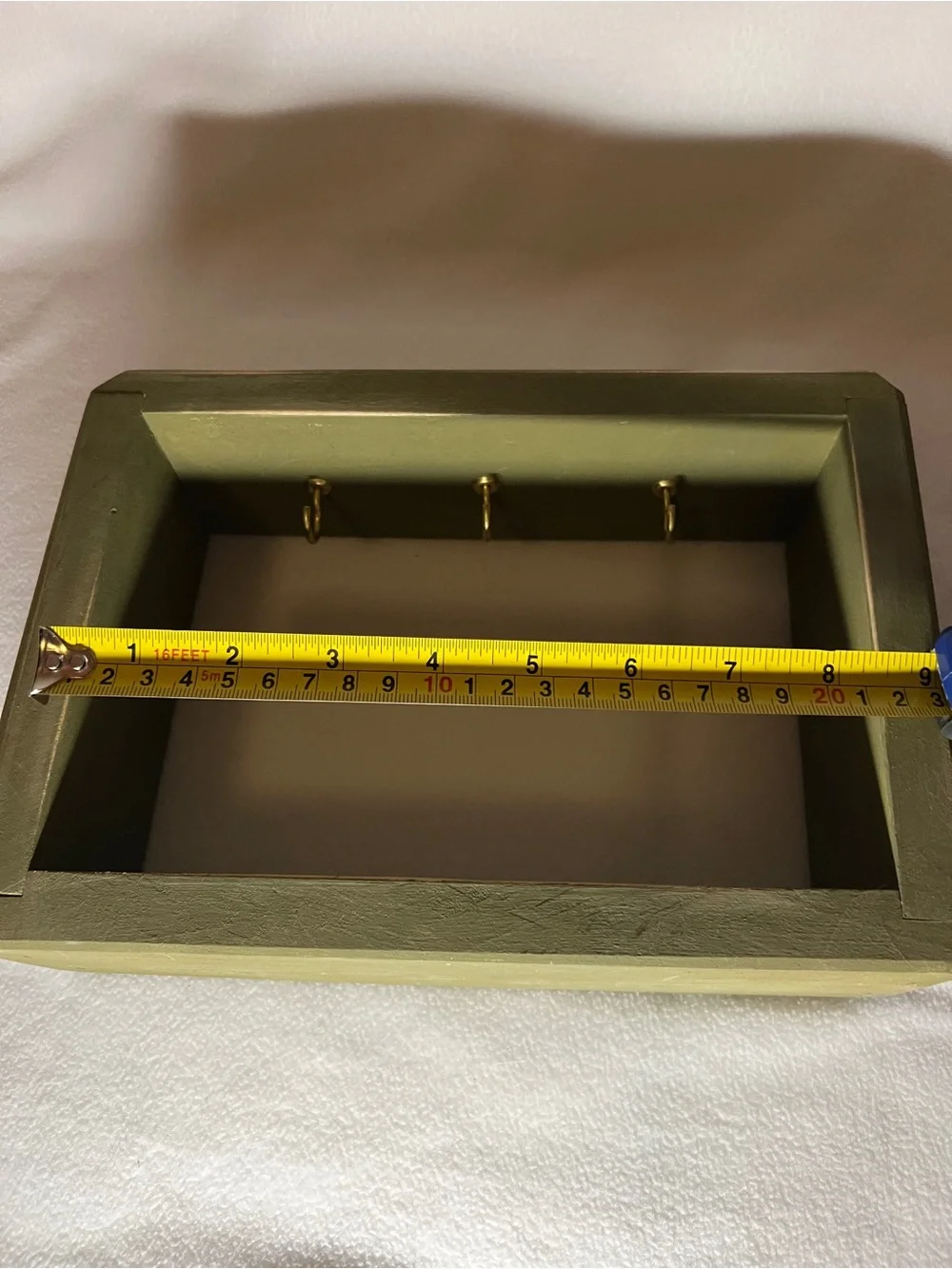 Vintage Wall Key Holder Shelf Mid Century Entryway Organizer 3 Hook Decor